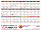 Picture of Wall Calendar 6 months each side-  Size 19" x  25"
